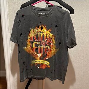 Johnny Cash Ring of Fire Graphic Tee - Black